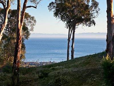 The ocean view often includes glimpses of the Channel Islands