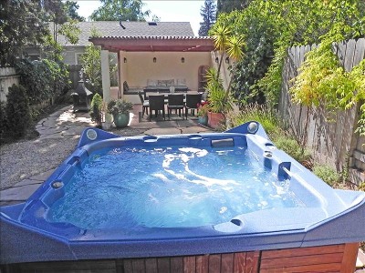 End the day in the hot tub, under the stars, sipping a glass of wine