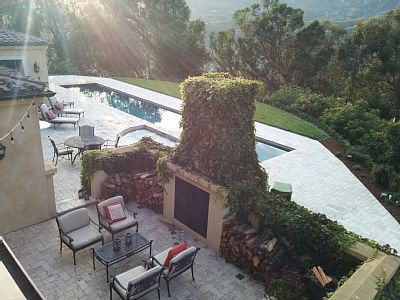 Multiple outdoor entertainment areas (view from master bedroom deck)